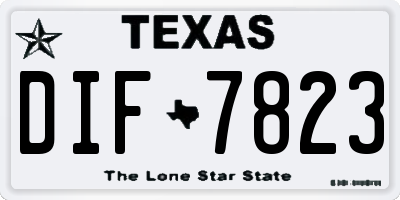 TX license plate DIF7823