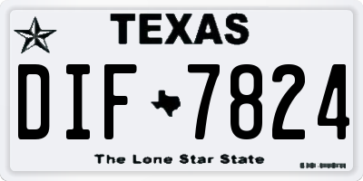 TX license plate DIF7824