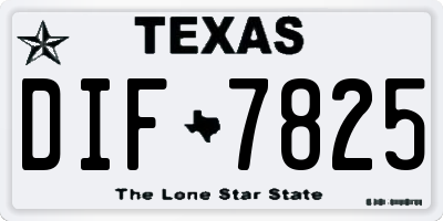 TX license plate DIF7825