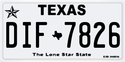 TX license plate DIF7826