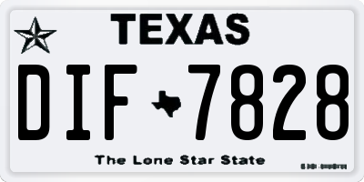 TX license plate DIF7828