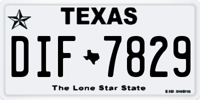 TX license plate DIF7829