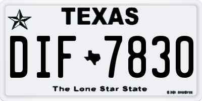 TX license plate DIF7830