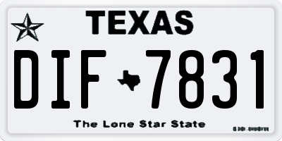 TX license plate DIF7831