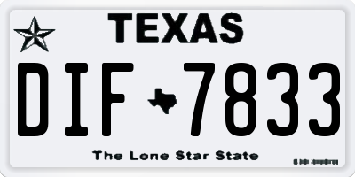 TX license plate DIF7833