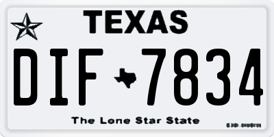 TX license plate DIF7834