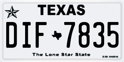 TX license plate DIF7835
