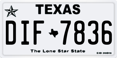 TX license plate DIF7836