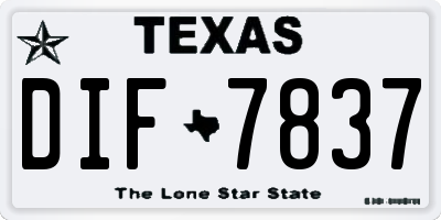TX license plate DIF7837
