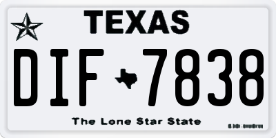 TX license plate DIF7838
