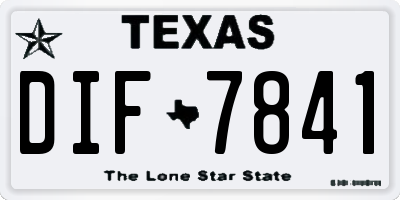 TX license plate DIF7841