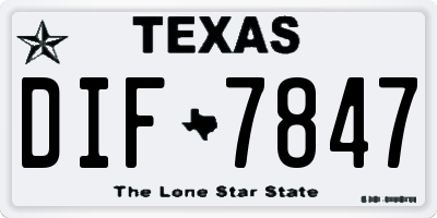 TX license plate DIF7847