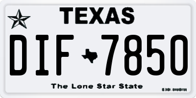 TX license plate DIF7850