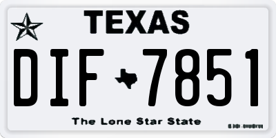 TX license plate DIF7851