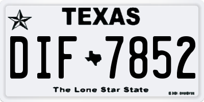 TX license plate DIF7852