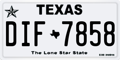 TX license plate DIF7858