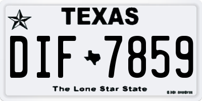 TX license plate DIF7859