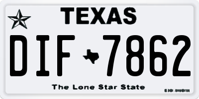 TX license plate DIF7862