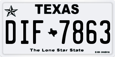 TX license plate DIF7863