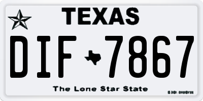 TX license plate DIF7867