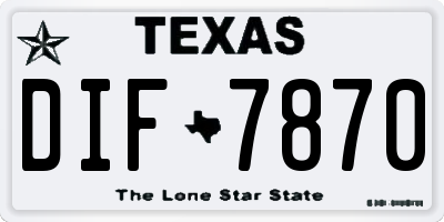 TX license plate DIF7870