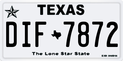 TX license plate DIF7872