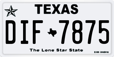 TX license plate DIF7875