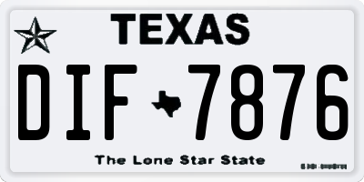 TX license plate DIF7876