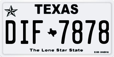 TX license plate DIF7878