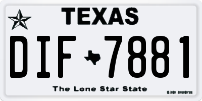 TX license plate DIF7881