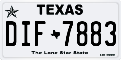 TX license plate DIF7883