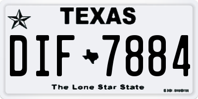 TX license plate DIF7884