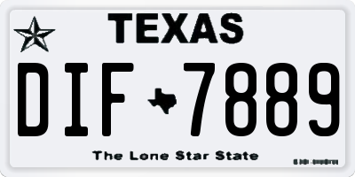 TX license plate DIF7889