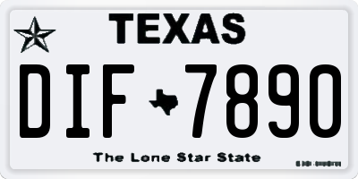 TX license plate DIF7890