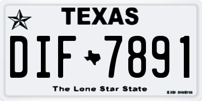 TX license plate DIF7891