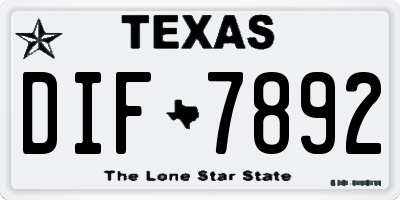 TX license plate DIF7892