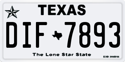 TX license plate DIF7893