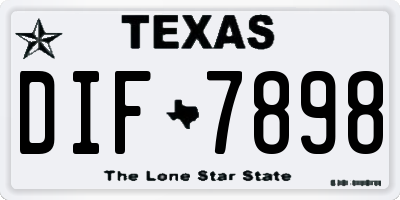 TX license plate DIF7898