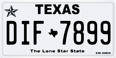 TX license plate DIF7899