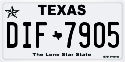 TX license plate DIF7905