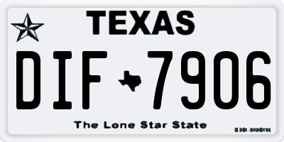 TX license plate DIF7906