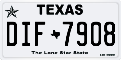TX license plate DIF7908