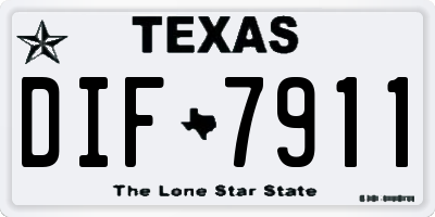 TX license plate DIF7911