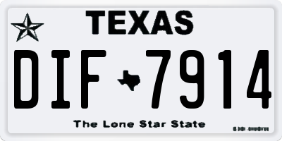 TX license plate DIF7914
