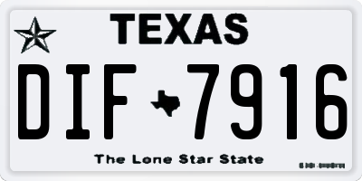 TX license plate DIF7916