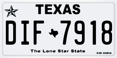 TX license plate DIF7918