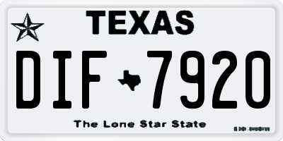 TX license plate DIF7920