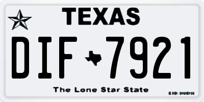 TX license plate DIF7921