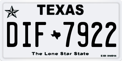 TX license plate DIF7922