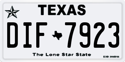 TX license plate DIF7923
